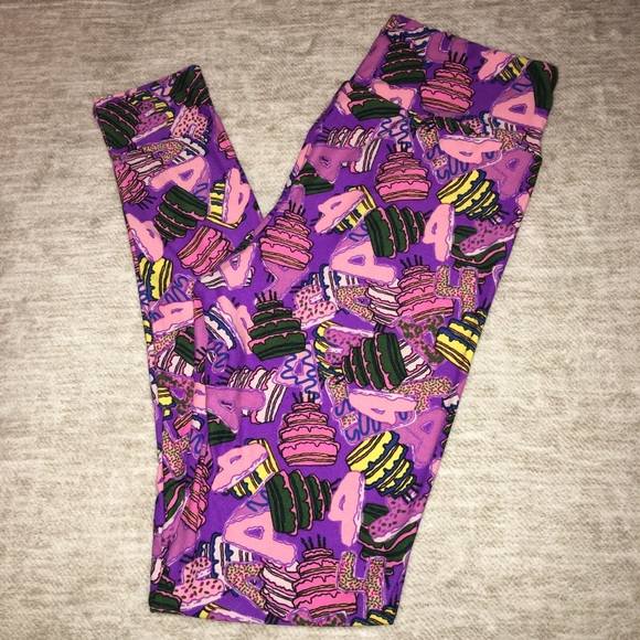 LuLaRoe Pants - LuLaRoe One Size (OS) “4” Birthday Leggings